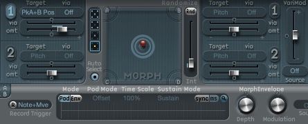 Morph pad и огибающая морфа в Sculpture