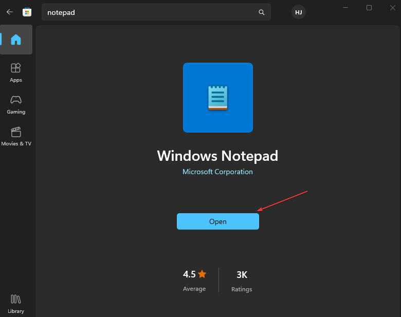 Notepad в Microsoft Store