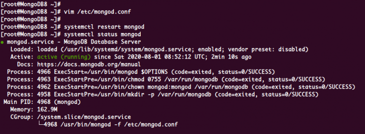 Включение аутентификации MongoDB
