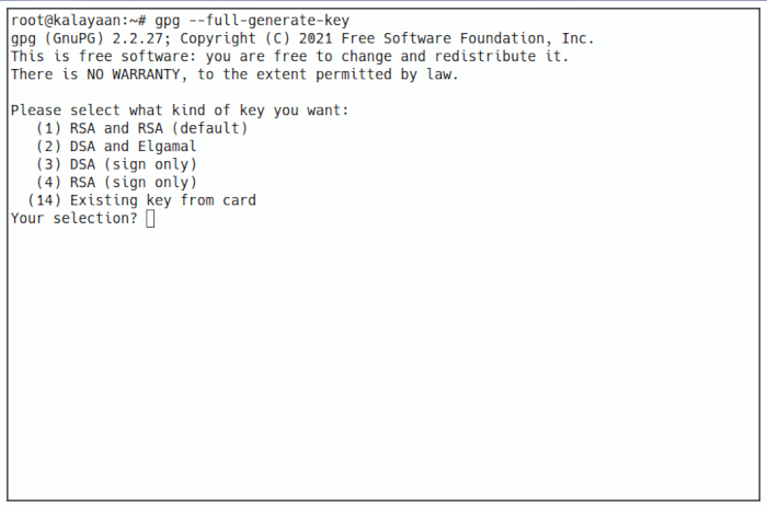 Мастер генерации GPG-ключа