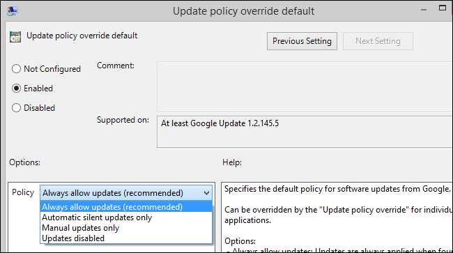 Общая политика обновлений для приложений Google Update