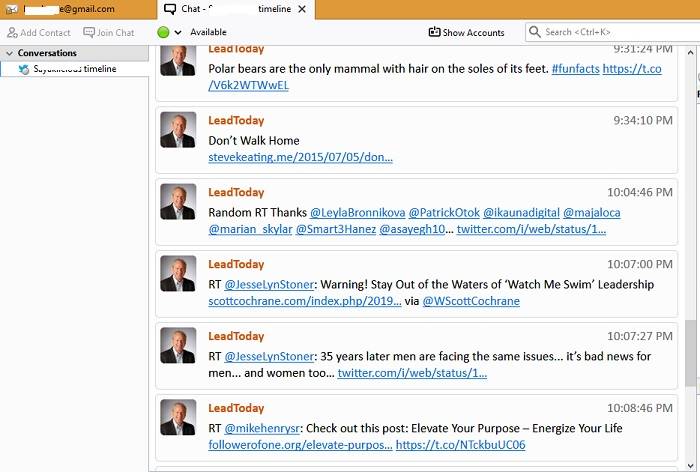 Twitter Feed On Thunderbird Demo