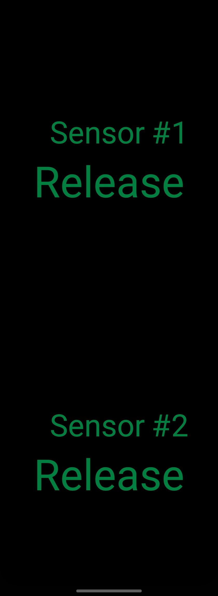 Экран диагностического теста датчика захвата неактивен