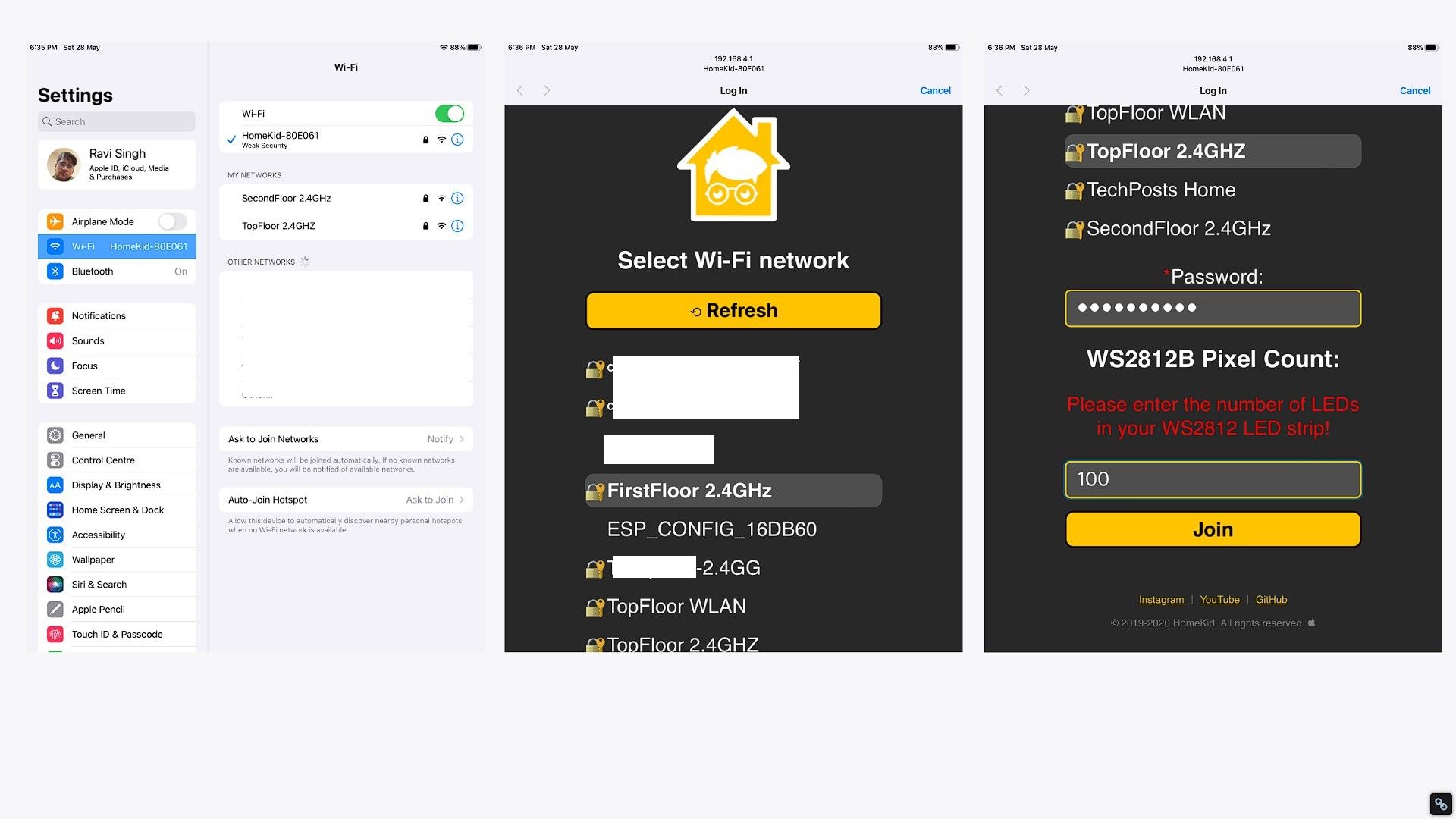 connect to the wifi network diy neopixel homekit