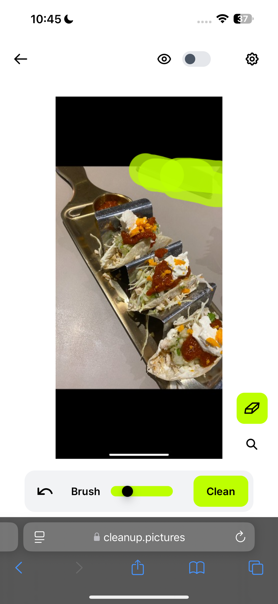 Выделение областей для очистки на cleanup.pictures