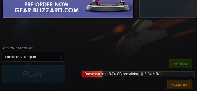 Фотография процесса установки/загрузки Overwatch в Battle.net