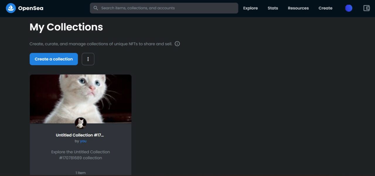 Выбор конкретного NFT для продажи