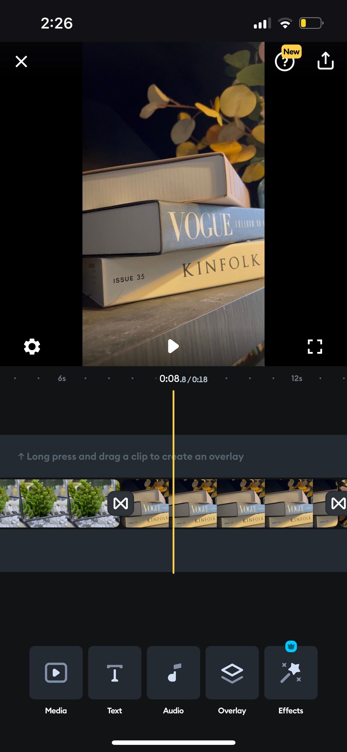 редактирование видео в Splice