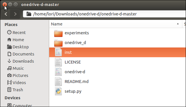 Окно настроек OneDrive-D после установки
