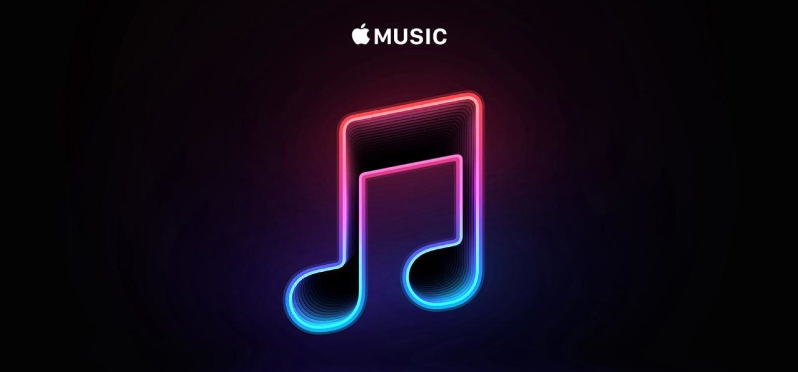 Неоновый логотип Apple Music