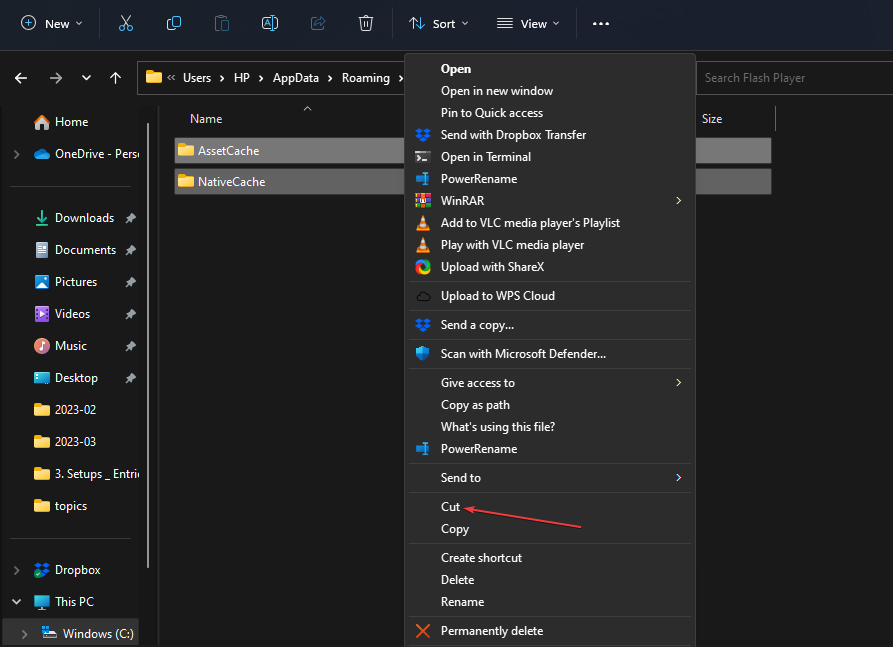Удаление временных файлов Adobe Media Encoder в Проводнике