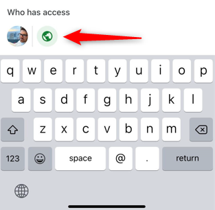 Нажмите иконку текущих прав доступа по ссылке