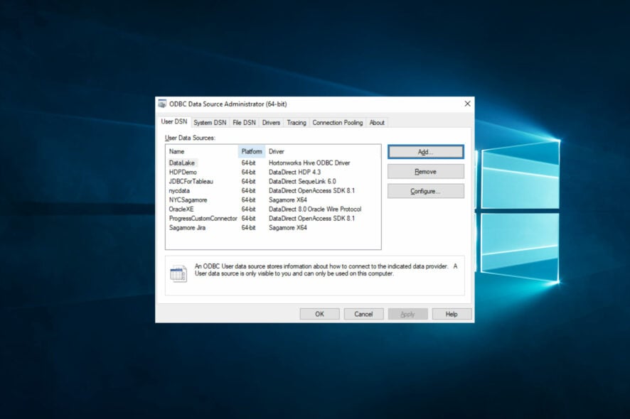 Установка Oracle ODBC на Windows 10