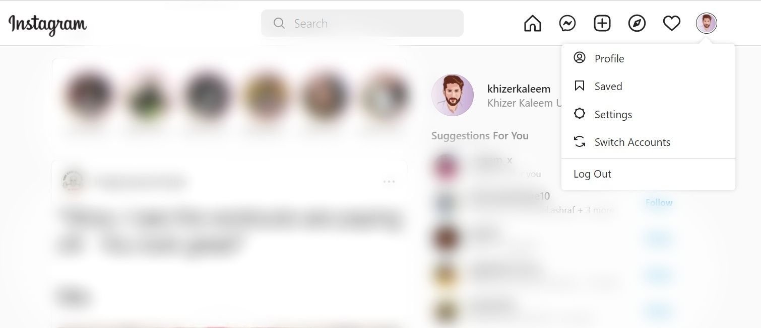 Перейдите в профиль на Instagram через ПК