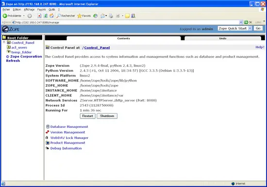 Создание сайта Plone в веб-интерфейсе