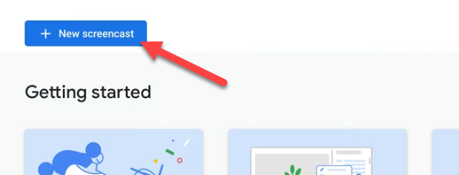 Кнопка создания нового Screencast в приложении.