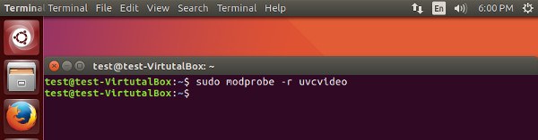 Команда для временного удаления драйвера uvcvideo