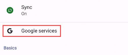 Перейдите в раздел «Сервисы Google».