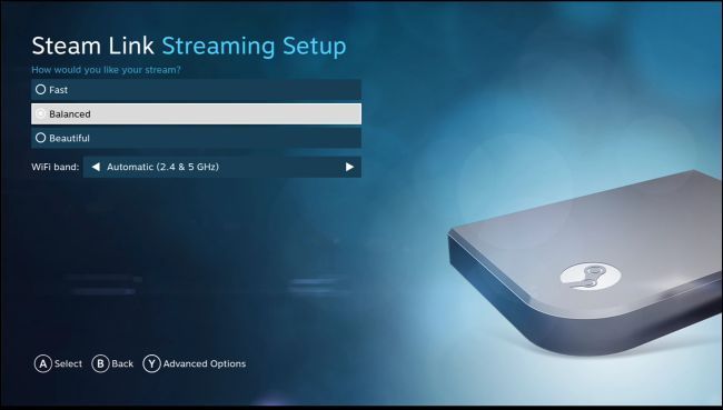 Выбор режима качества в настройках Steam Link