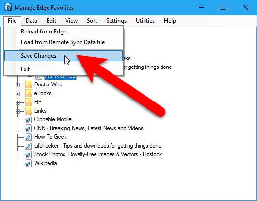 Сохранение изменений в Edge Manage