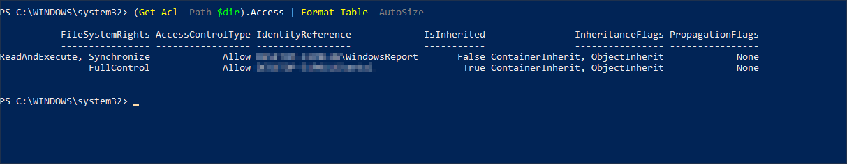 Отформатированный вывод ACE в таблицу