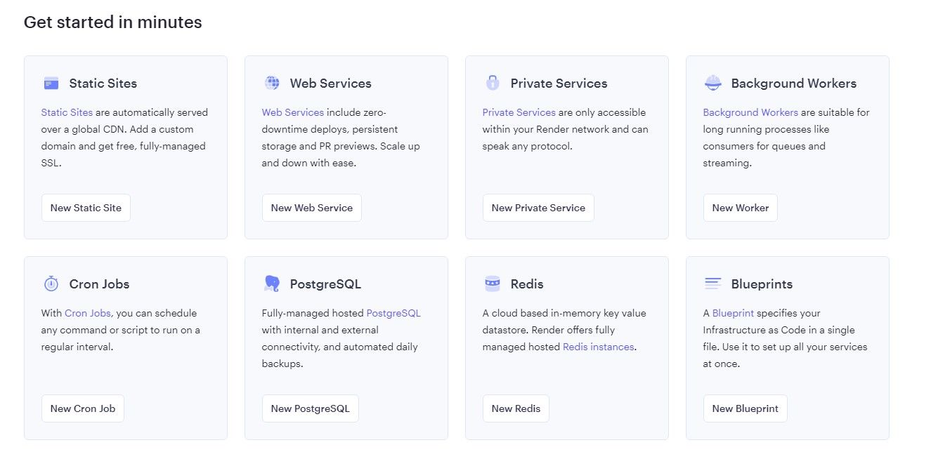 Список веб-сервисов Render