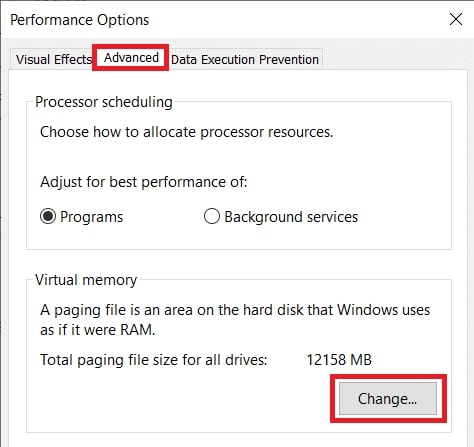 By Changing the Paging File Size