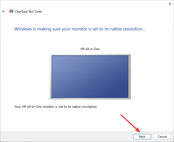 Выбор образца текста ClearType