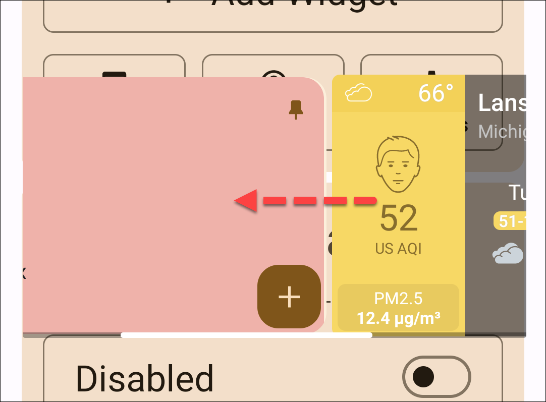 Swipe through multiple widgets.