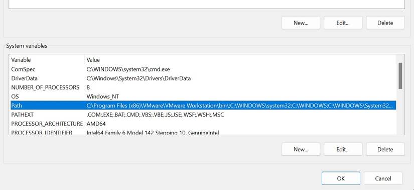 Навигация к системным переменным Windows для добавления Ghostscript