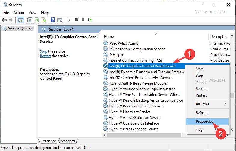 Right-click Properties
