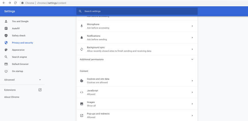 Настройка всплывающих окон и переадресаций в содержимом