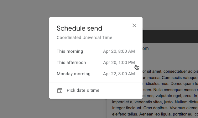 Выбор времени для планирования