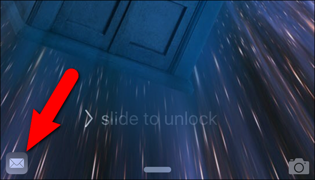 Иконка письма на экране блокировки iPhone