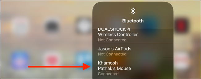 Tap on the device from Control Center to disconnect