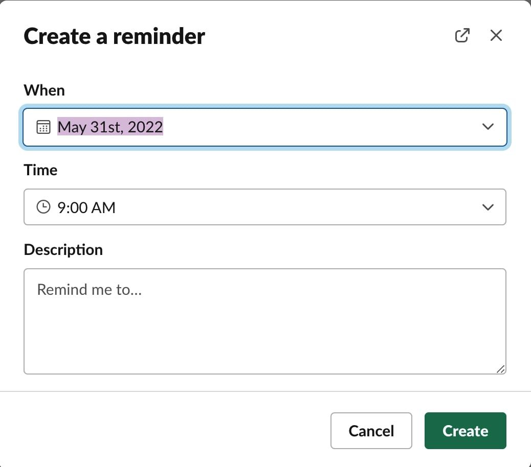 Как установить напоминание в Slack