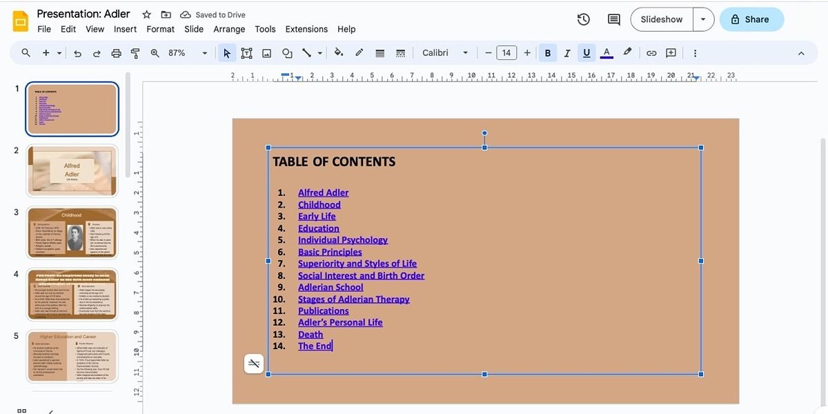 Готовое оглавление с введёнными и связанными названиями
