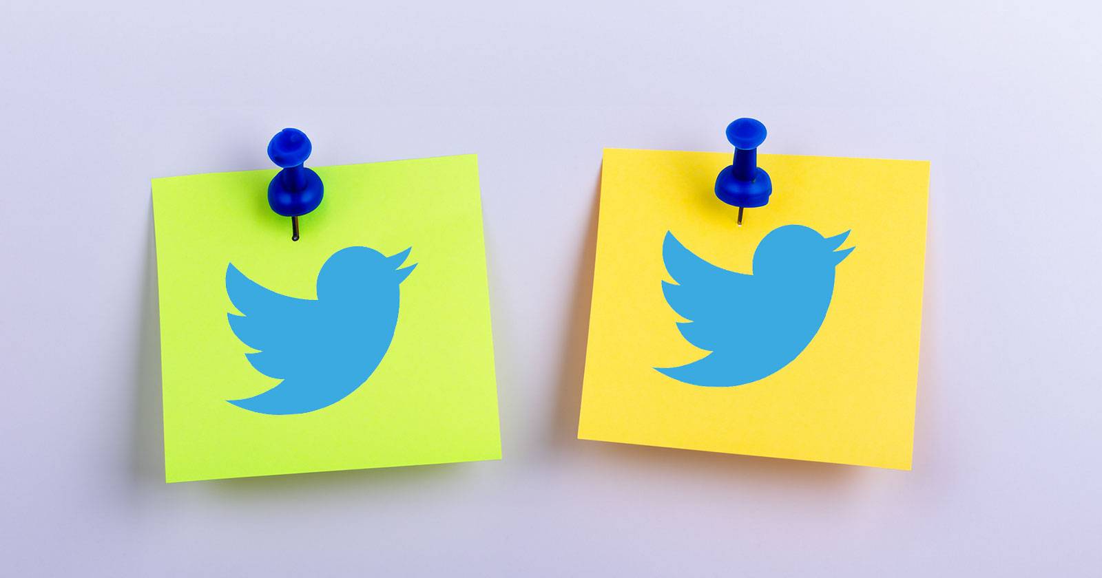 Закреплённые заметки с логотипом Twitter