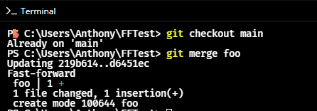 Граф истории после fast‑forward: release теперь указывает на develop