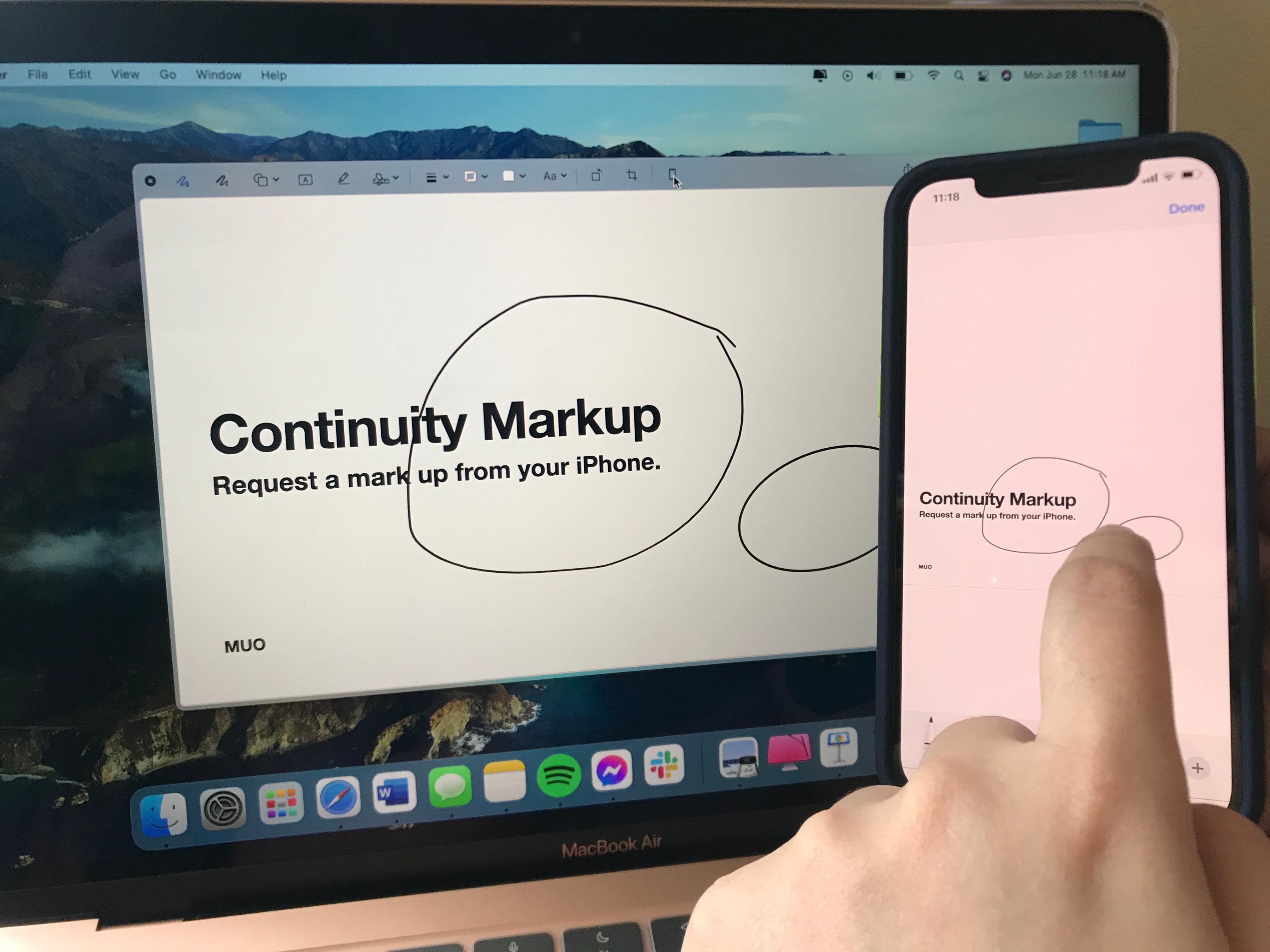 Markup на Mac и iPhone — пример Continuity