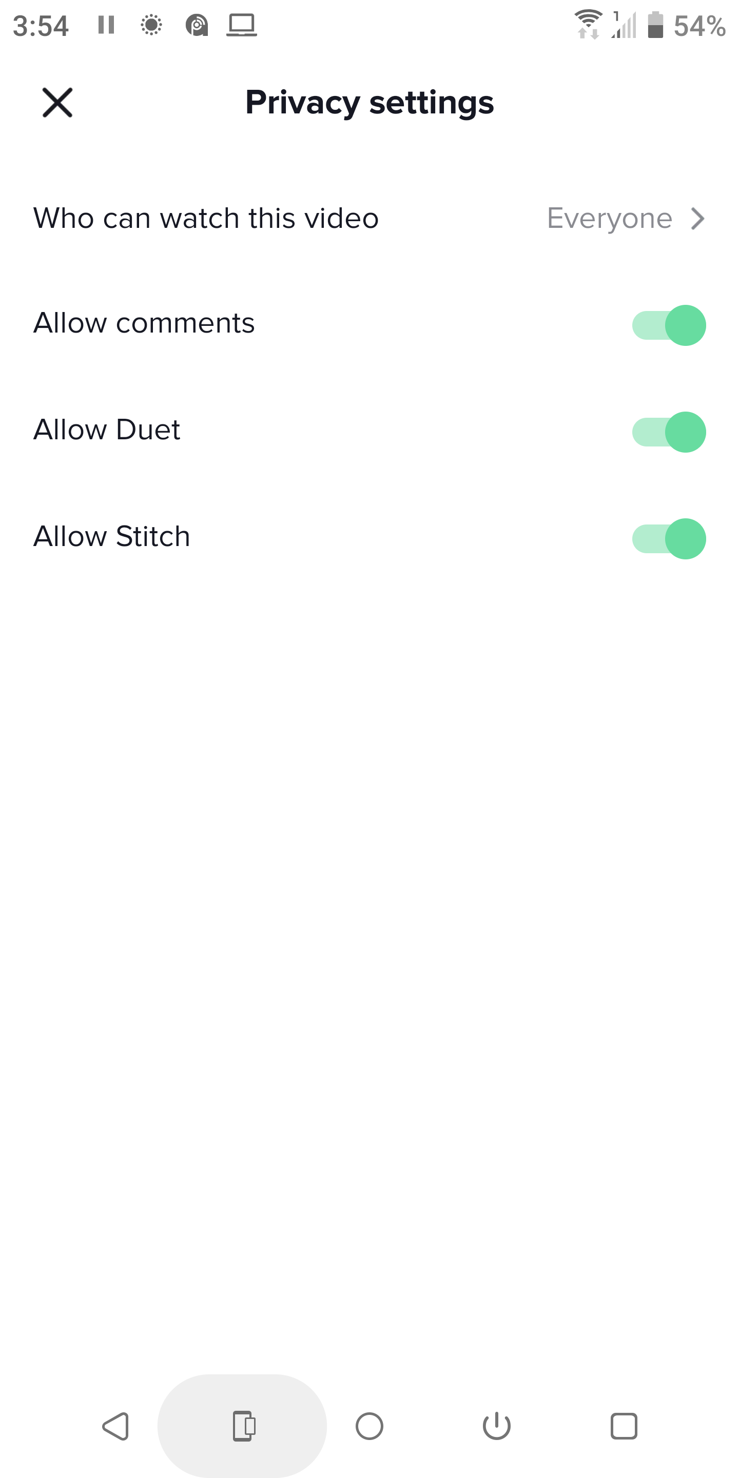 Параметры приватности видео в TikTok