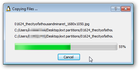 Процесс копирования файлов из ext