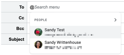 Вставка адреса получателя через People Chip