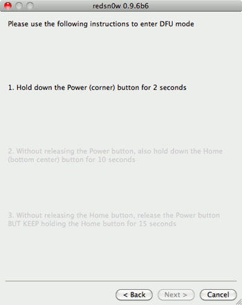 Инструкция по входу в DFU, шаг 1