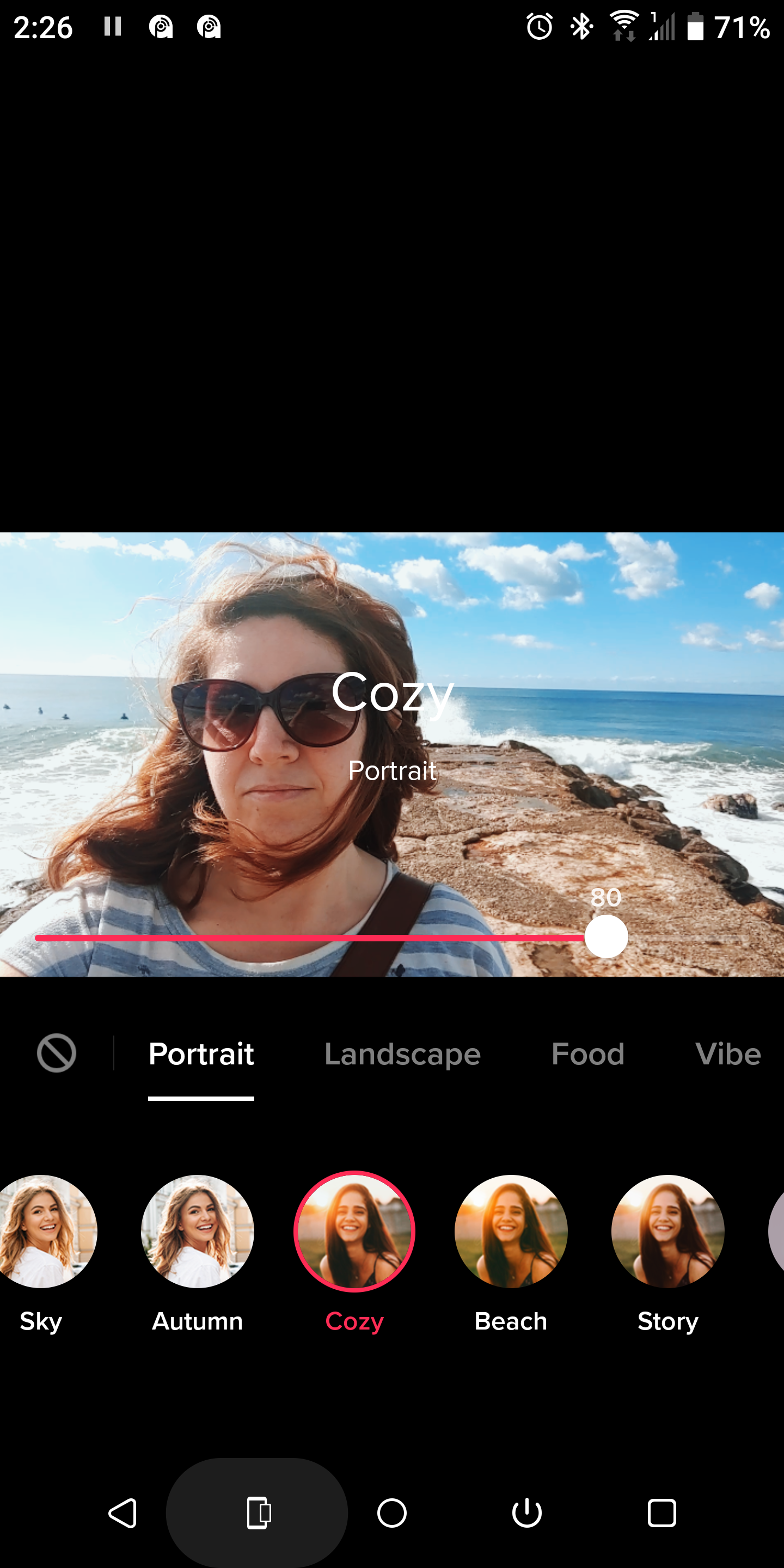 портрет с фильтром Cozy