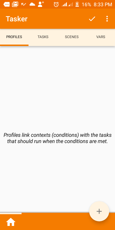 Экран профилей Tasker