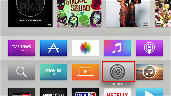 Окно настроек Apple TV — Общие