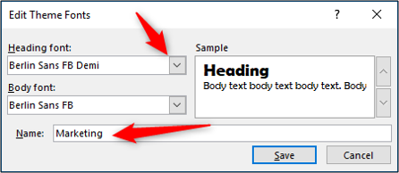 Настройка шрифтов темы