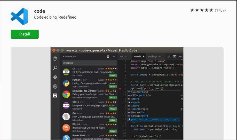 Установка Visual Studio Code в Ubuntu через GUI
