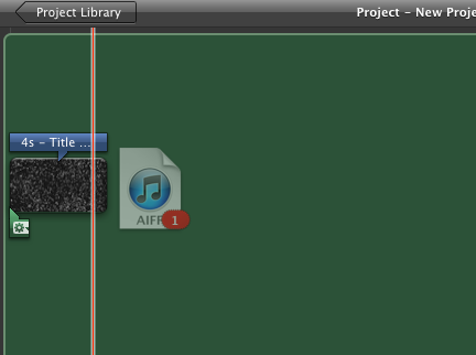 Перетаскивание лупа на титры в iMovie